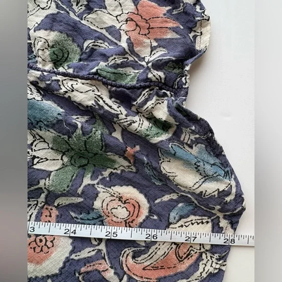 Lucky Brand Floral Peasant Blouse Tie Neck 2X - Picture 10 of 11